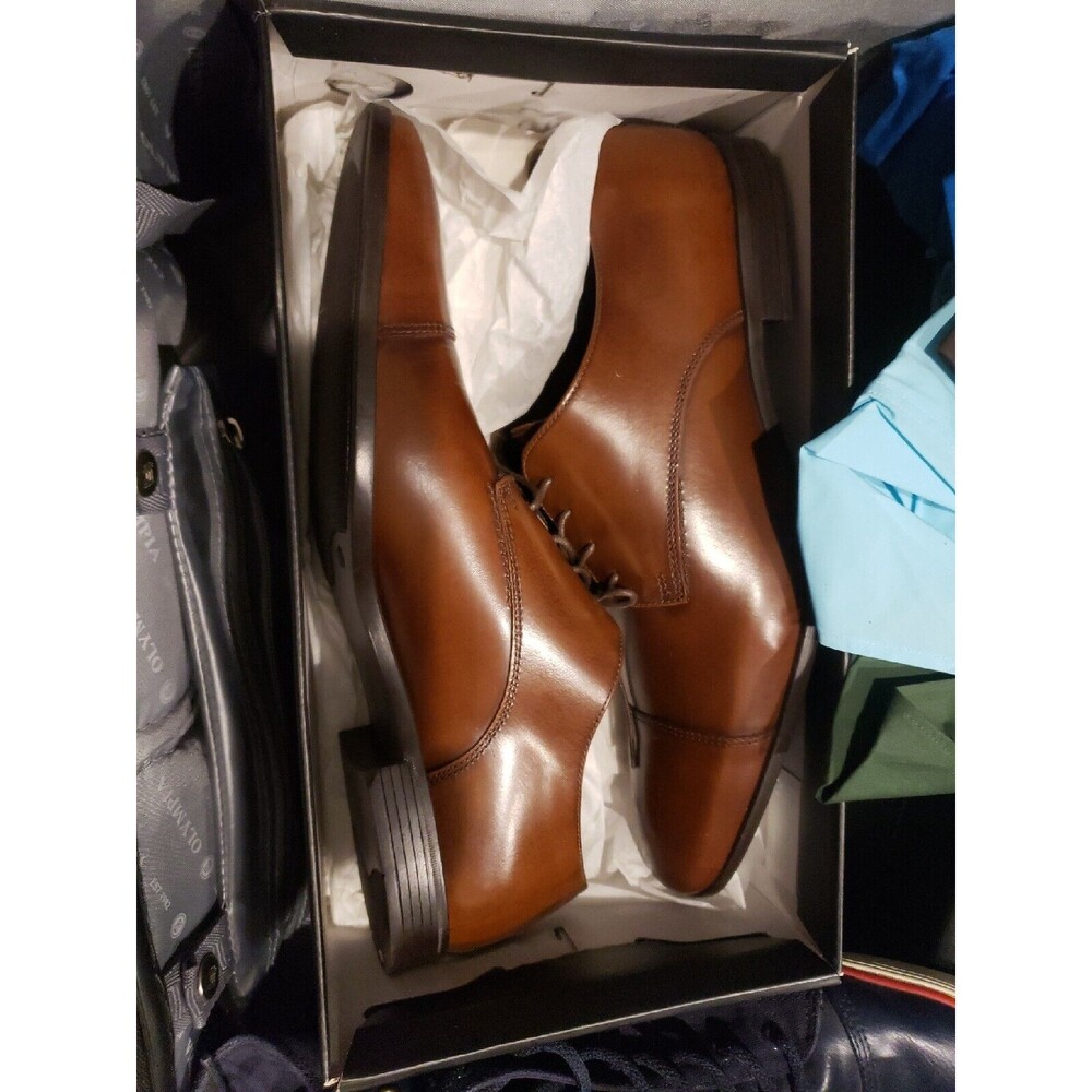 THE RAIL “STARK”CAP TOE BROWN LEATHER DERBY SIZE US 13 Euro 47